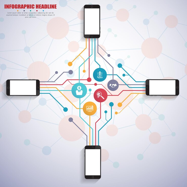 Vector concepto de infografías de redes sociales