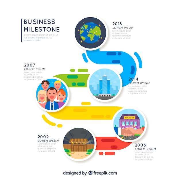 Concepto infográfico de línea de tiempo