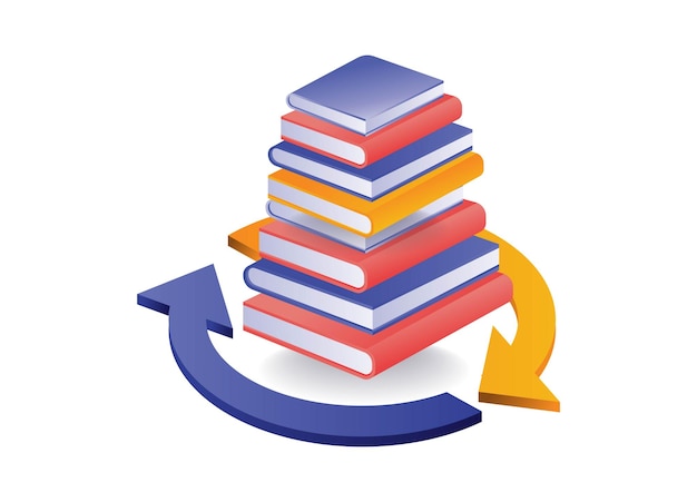 Concepto infográfico de pila de libros educativos
