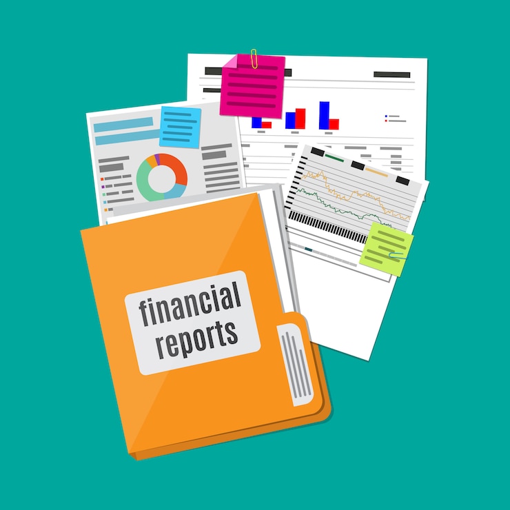 Vector concepto de informe financiero conocimiento de los negocios.