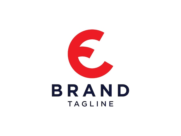 Concepto inicial del logotipo de la letra F. Estilo Origami de forma geométrica roja aislado sobre fondo blanco.
