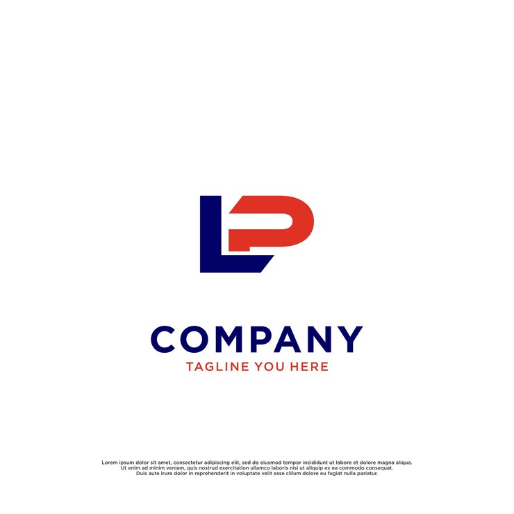 Vector concepto inicial del logotipo moderno lp