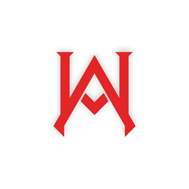 Vector concepto inicial del logotipo w y a
