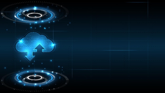 Concepto de innovación de servicios de datos digitales de fondo de tecnología de almacenamiento de computación en la nube