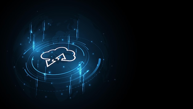 Concepto de innovación de servicios de datos digitales de fondo de tecnología de almacenamiento de computación en la nube