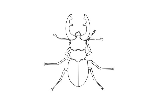 Concepto de insectos de dibujo de una línea continua Ilustración gráfica de vector de diseño de dibujo de una sola línea