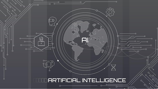 Vector el concepto de inteligencia artificial y el acceso a la información a través de redes globales