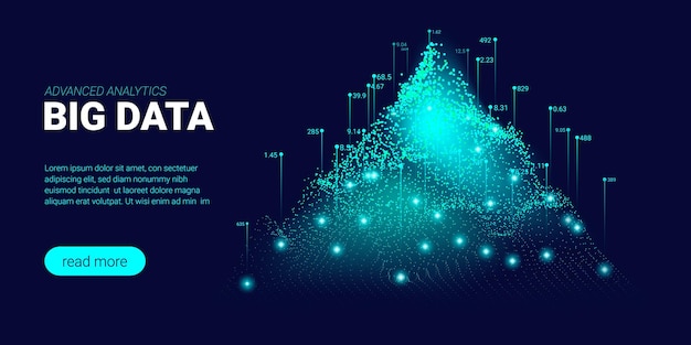 Concepto de inteligencia artificial de fondo de big data