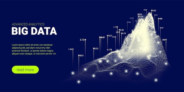 Concepto de inteligencia artificial de fondo de big data