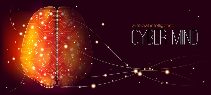Vector concepto de inteligencia artificial y mente cibernética