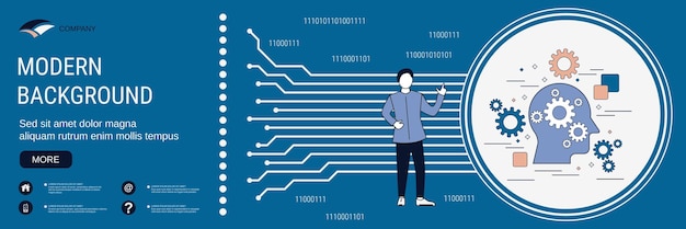 Concepto de inteligencia artificial de la mente digital