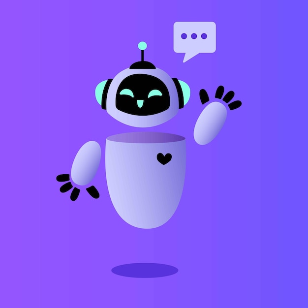 Concepto de inteligencia artificial de vector, ilustración de chatbot, diseño de asistente virtual.