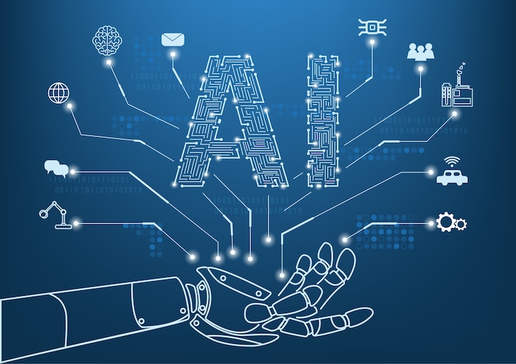 Vector concepto de inteligencia artificial