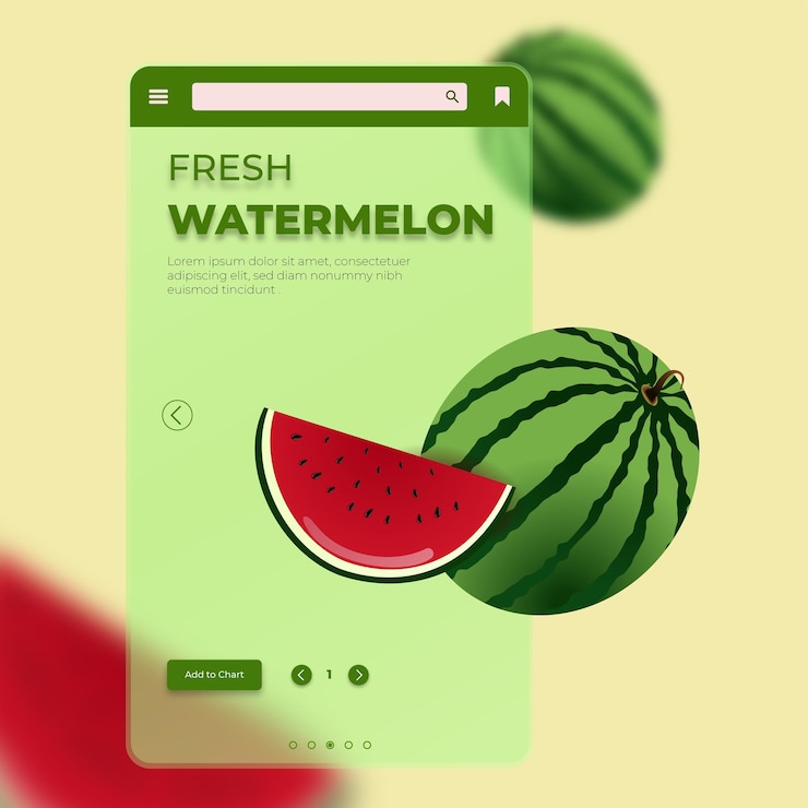 Vector concepto de interfaz de usuario atractivo para la aplicación de compras de frutas y verduras