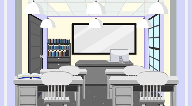 Concepto interior del aula escolar