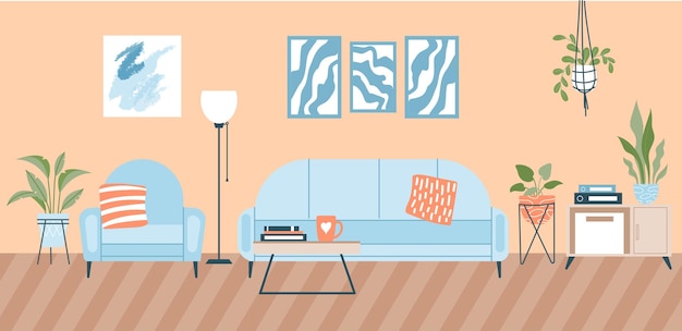 Concepto de interior de sala de estar