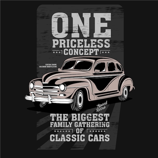 Un concepto invaluable, ilustración de modificación de automóvil clásico