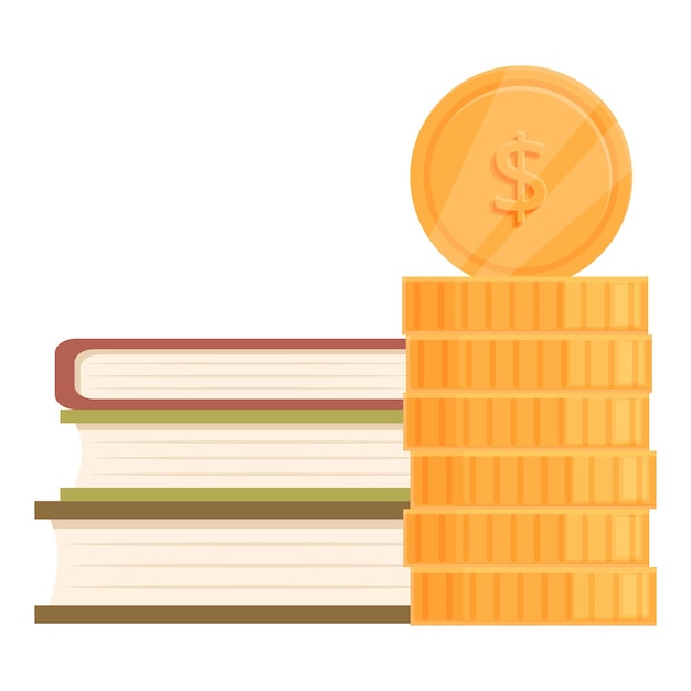 Concepto de inversión en educación con libros y monedas