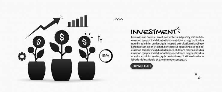 Vector concepto de inversión empresarial global, ilustración del retorno de la inversión