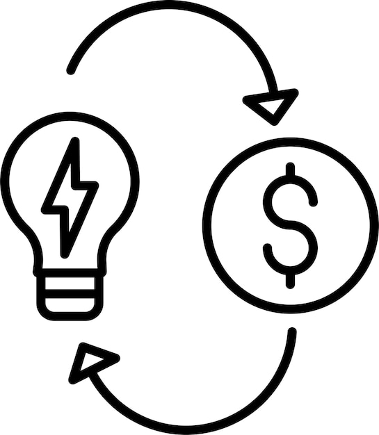 Concepto de inversión Icono de ilustración vectorial de esquema
