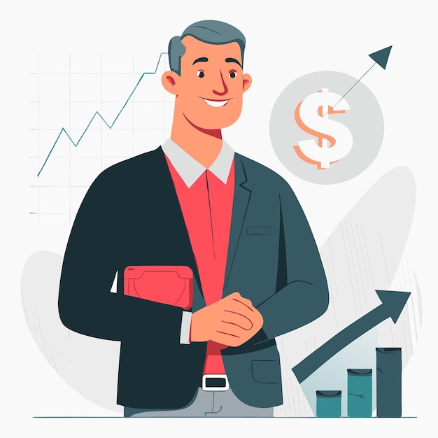 El concepto de inversión ilustrado de una manera moderna y atractiva