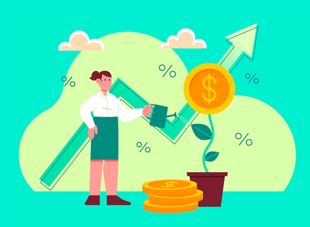 Concepto de inversiones dibujado a mano