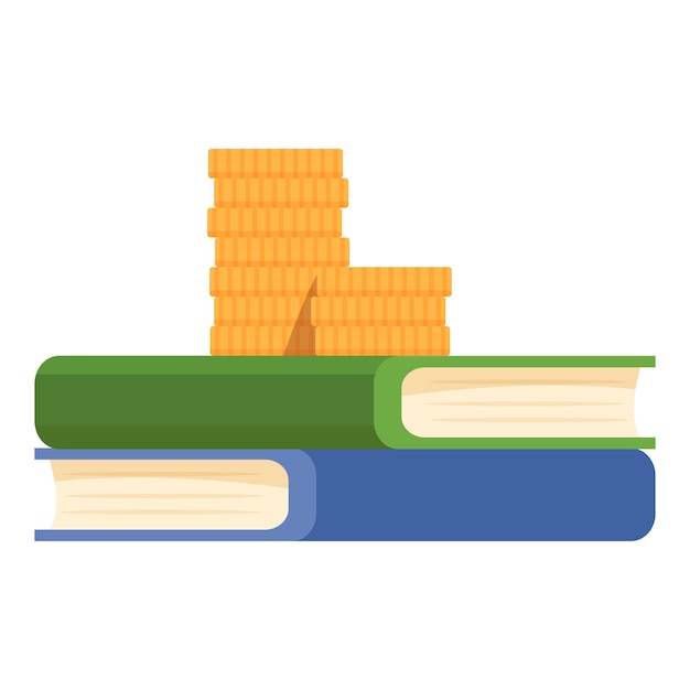 Concepto de invertir en educación con una pila de monedas de oro encima de los libros