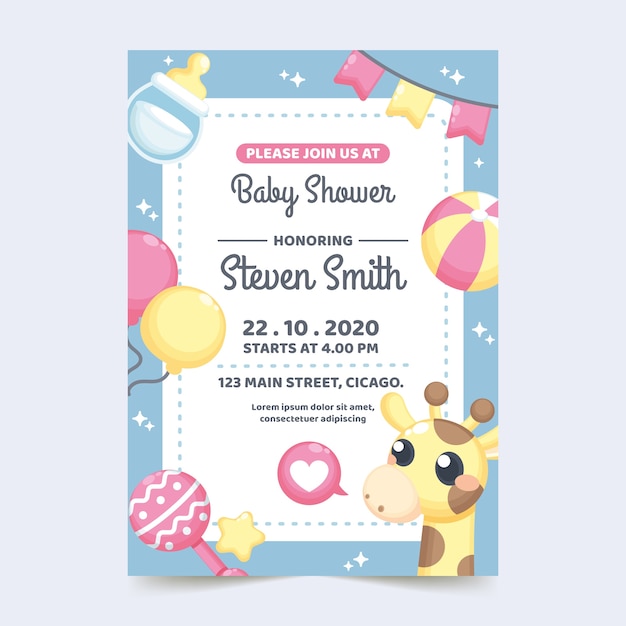 Vector concepto de invitación de baby shower