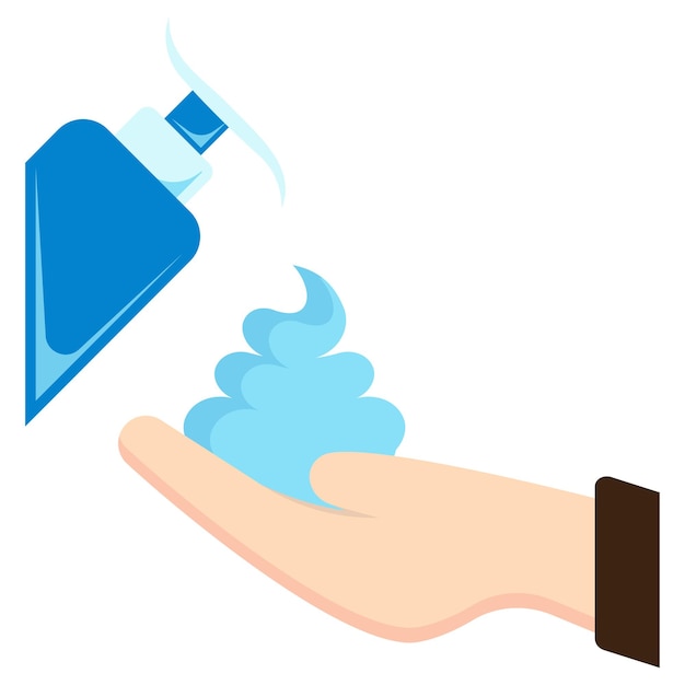 Vector concepto de jabón de esterilización manual botellas de desinfectantes y esterilizantes icono vectorial de limpieza