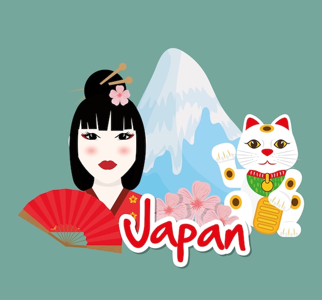 Concepto de japón con diseño de icono