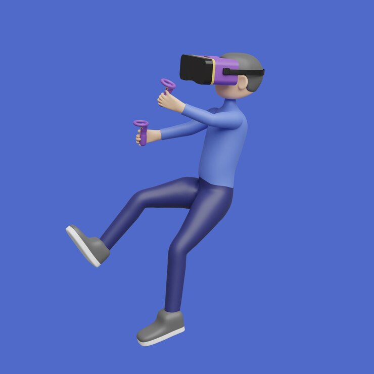 Vector concepto de juego virtual estilo de dibujos animados de objetos 3d realistas