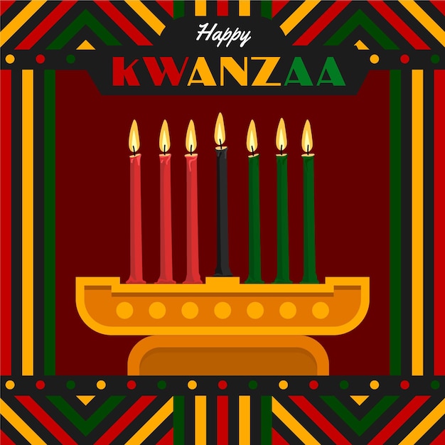 Concepto de kwanzaa de diseño plano