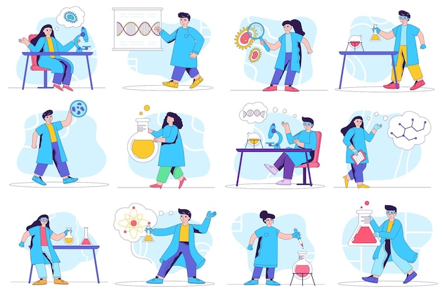 Concepto de laboratorio situaciones de persona aislada.