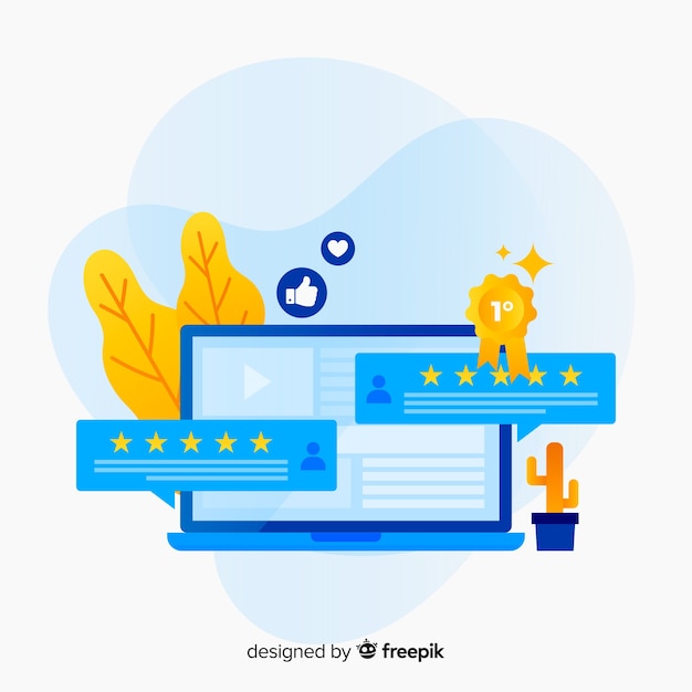 Vector concepto para landing page de reseñas