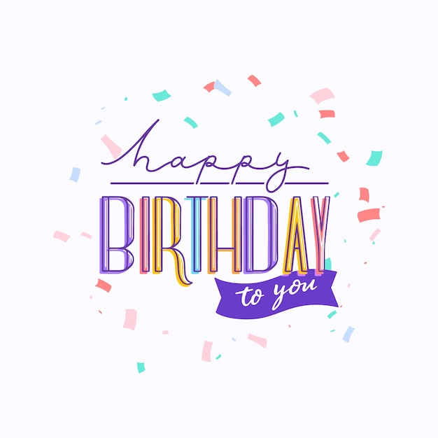 Vector concepto de letras de cumpleaños