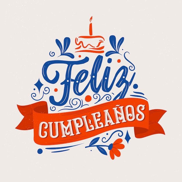 Vector concepto de letras feliz cumpleaños