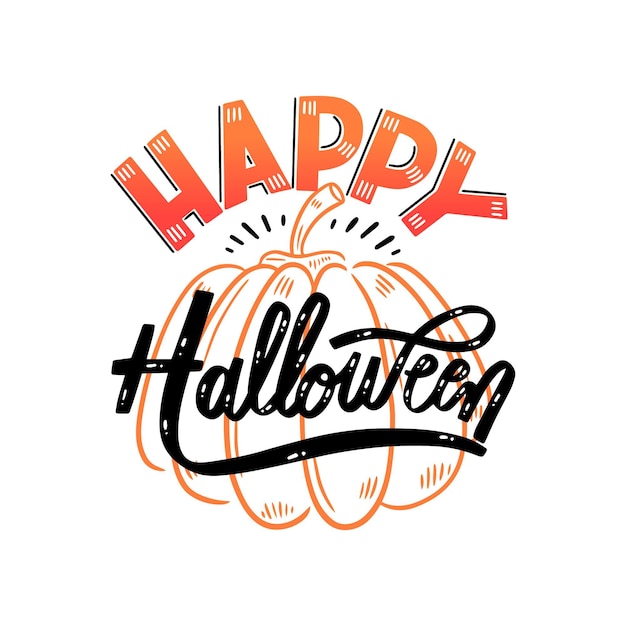 Concepto de letras feliz halloween