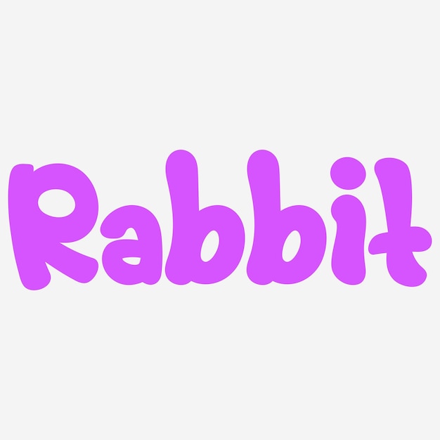 Concepto de letras de nombre de animal de conejo