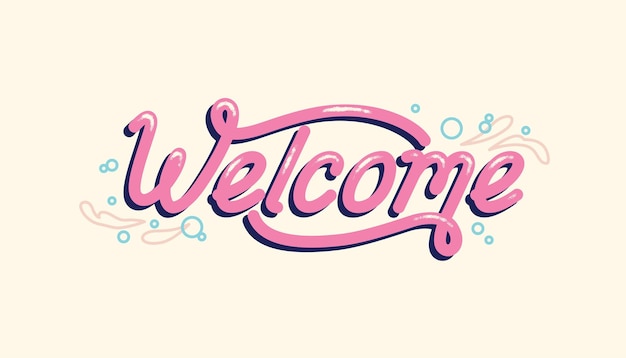 Concepto de letras de tipografía de bienvenida creativa