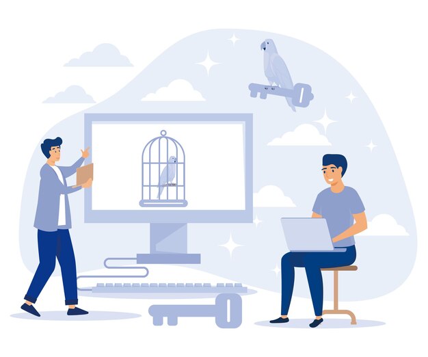 Concepto de libertad Prisión interna Desarrollo personal vector plano ilustración moderna