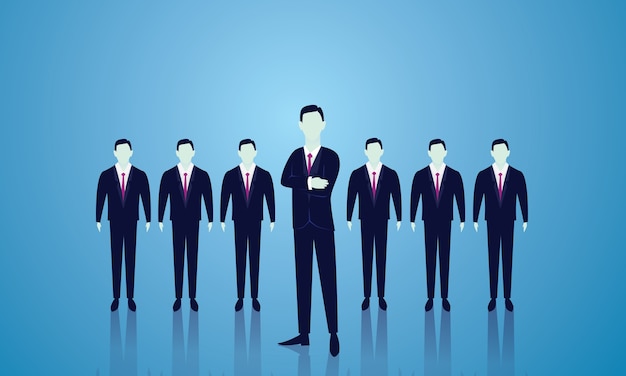 Concepto de líder de equipo empresarial