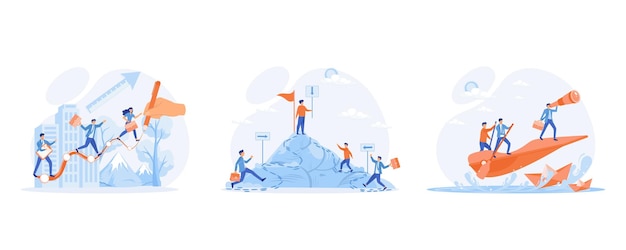 Concepto de liderazgo y trabajo en equipo personas de ventas liderazgo carrera de éxito visión para el futuro