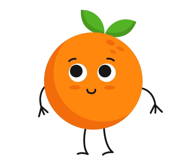 Concepto Lindo alimento vegano naranja fruta La ilustración retrata el concepto de veganismo