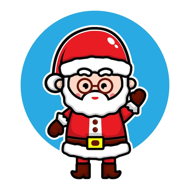 Concepto lindo del vector de la Navidad del ejemplo del personaje de dibujos animados de santa claus