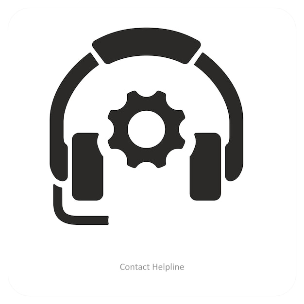 concepto de línea de ayuda de contacto e icono de apoyo