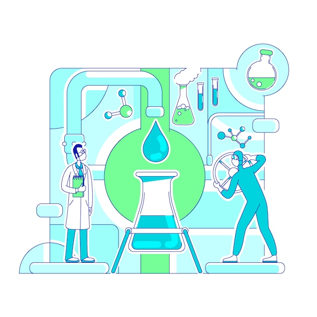 Concepto de línea fina de análisis molecular