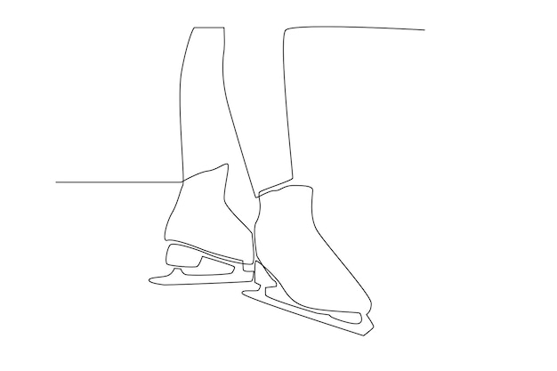 concepto de una línea para ilustración de patinaje sobre hielo. Línea simple de actividad deportiva de patinaje sobre hielo.