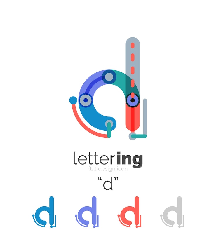 Vector concepto de línea de logotipo de letra