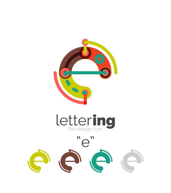 Concepto de línea de logotipo de letra