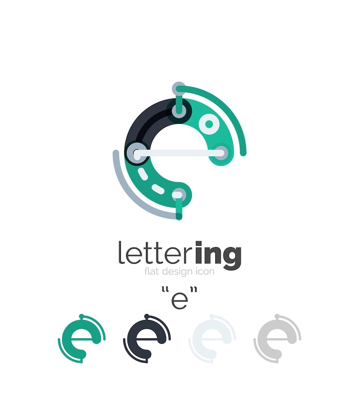 Vector concepto de línea de logotipo de letra